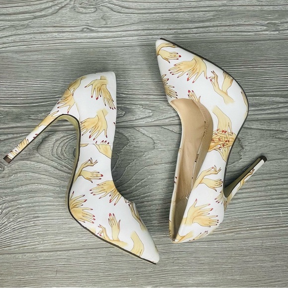 Liliana perilla Multi-color Leatherette Stiletto Heel Pumps shoes size 8 unique - Picture 4 of 13